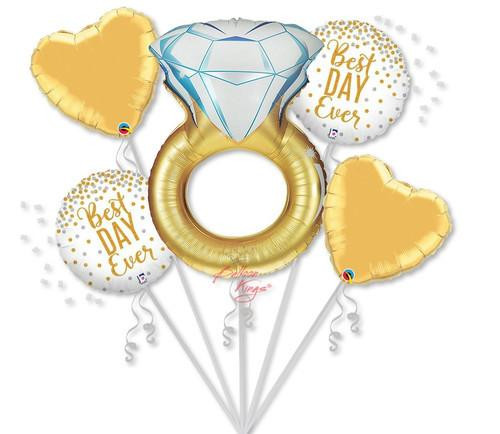 Wedding themed foil balloon bouquet balloon delivery DFW