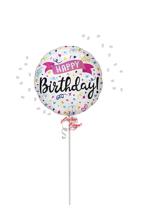 Round sparkle banner Happy Birthday balloon for Dallas birthday celebrations