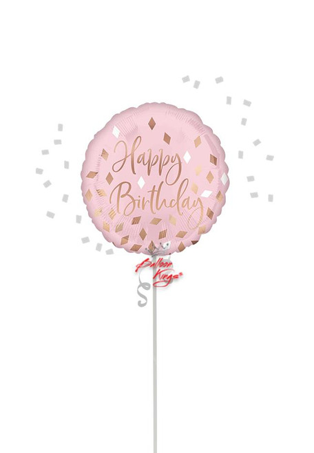 Happy Birthday Blush foil balloon