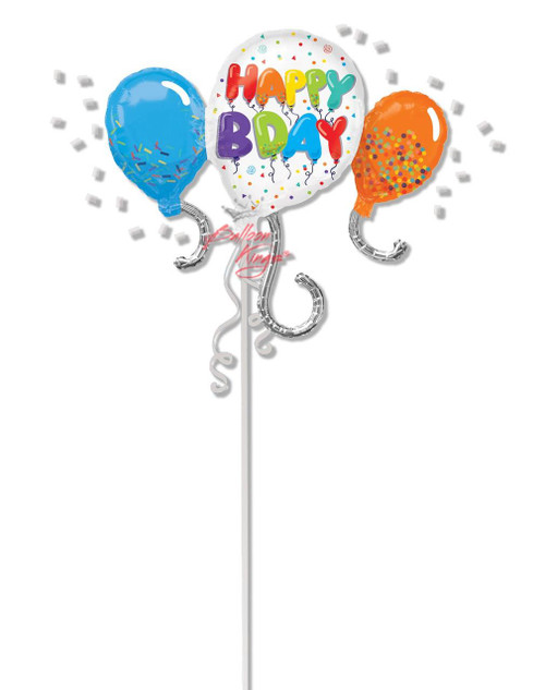 Festive birthday foil balloon décor Dallas Delivery