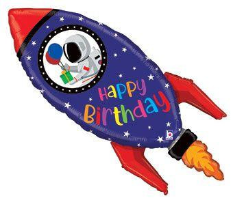 Astronaut rocket Happy Birthday foil balloon Dallas