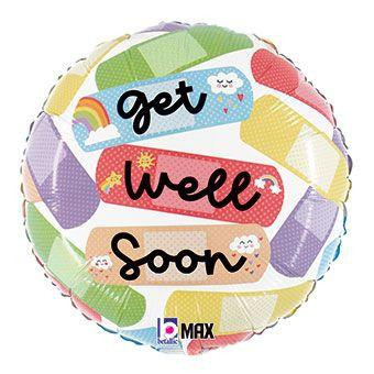 Get Well Cheerful Bandaid foil balloon