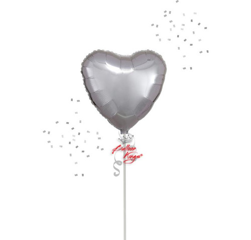 Anagram International Inc Metallic Silver Heart -NJ 
