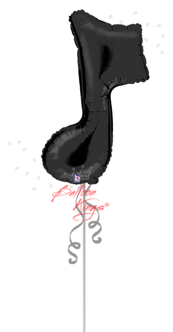 Large black music note shape foil balloon for North New Jersey music themed celebration