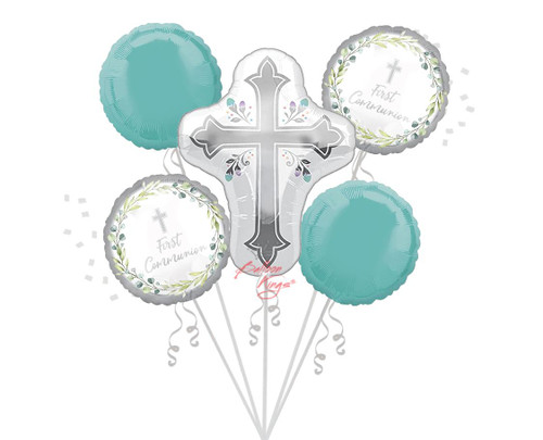Anagram International Inc Sweet Baby Christening Silver Cross Bouquet -NJ 