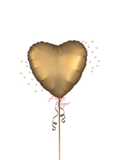 Anagram International Inc Satin Luxe Golden Sateen Heart -NJ Anagram International Inc Satin Luxe Golden Sateen Heart -NJ