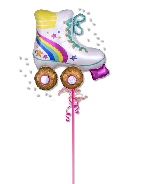 Bright color roller skate balloon delivery DFW