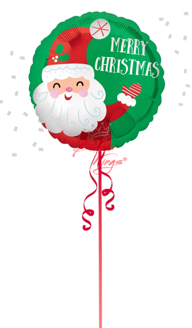 Anagram International Inc Merry Christmas Smiley Satin Santa