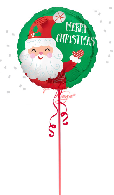 Anagram International Inc Merry Christmas Smiley Satin Santa 