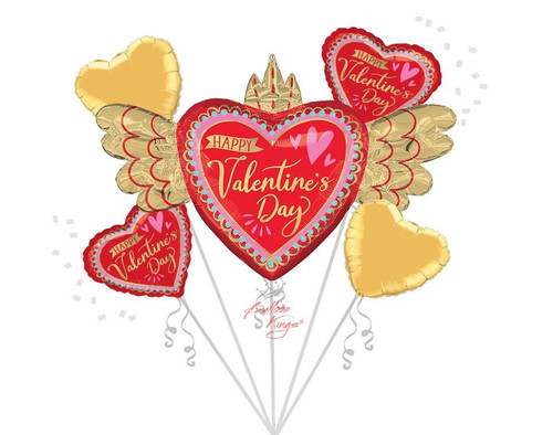 Valentine's day Artistic Affection heart balloon Bouquet Dallas Delivery