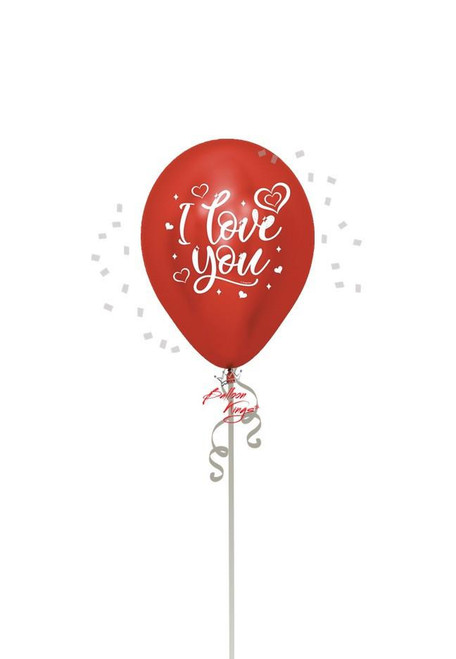 I Love You Printed Reflex Red Latex Balloon for Dallas Delivery