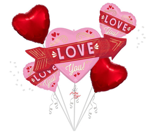 Anagram International Inc Retro Happy Valentine's Day Bouquet -NJ 