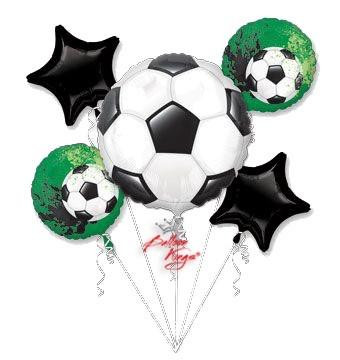 Soccer Go Getter Bouquet of foil soccer themed balloons