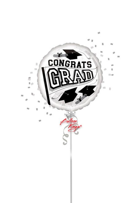 Congrats Grad Be True To Your School White Foil Balloon