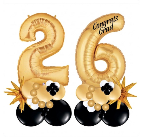 2026 graduation gold balloon sculpture NYC custom display