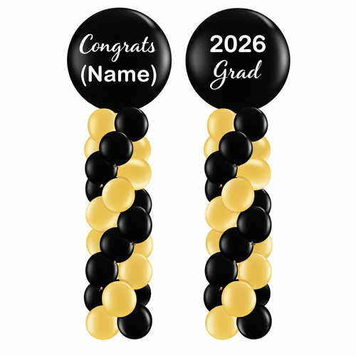 personalized graduation balloon column bundle NYC set of 2 latex topper