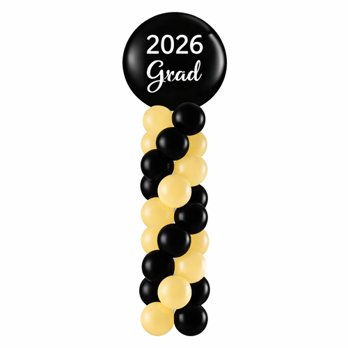 2026 graduation balloon column 36 inch latex topper NYC delivery