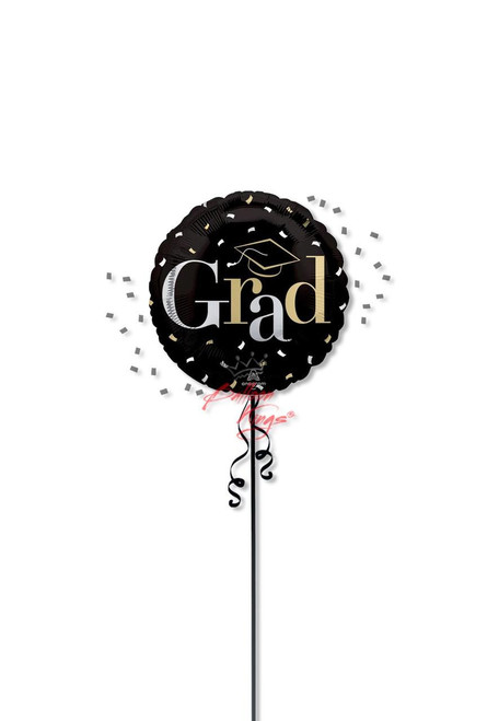 small grad balloon black gold silver graduation nyc balloon delivery