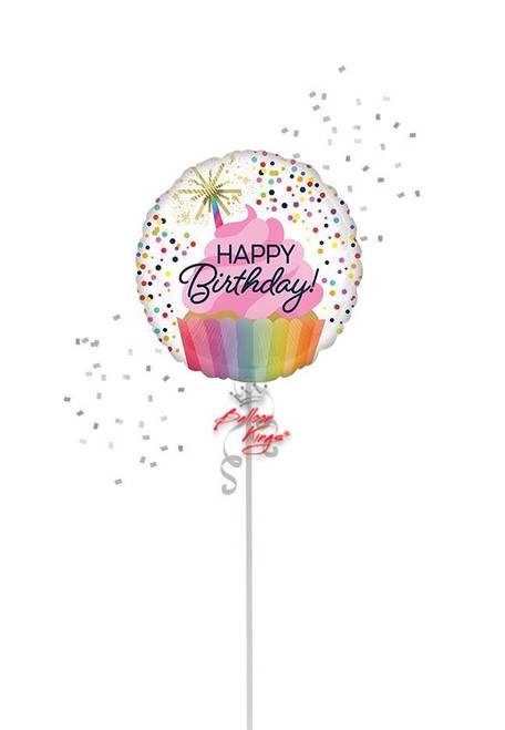 Anagram International Inc Hb Confetti Pink Rainbow Cupcake Sprinkle -NJ 