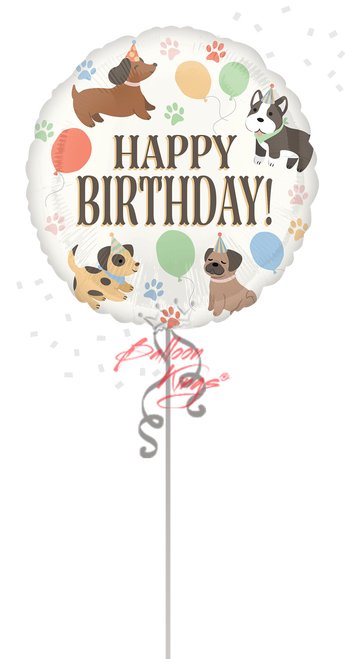 Large Happy Birthday Pawsome Party 28 inch dog themed foil balloon NYC delivery