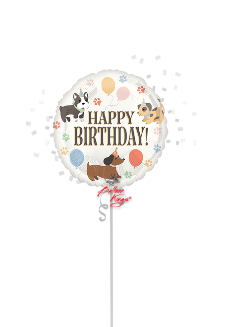 Happy Birthday Pawsome Party 18 inch dog themed foil balloon NYC delivery