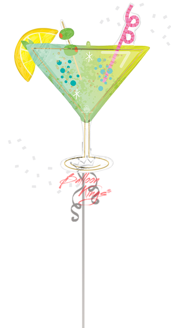 Large Cocktail Surprise 36 inch martini glass shape foil balloon NYC delivery