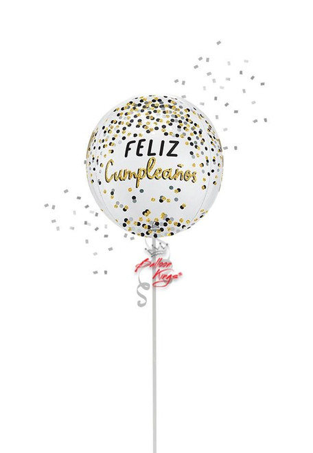 Anagram International Inc Black Silver Gold Feliz Cumpleanos Orbz - HOU 