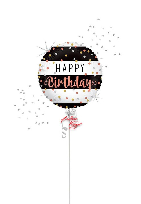 Betallic LLC Hb Black And White Stripes Rose Gold Dots - HOU 