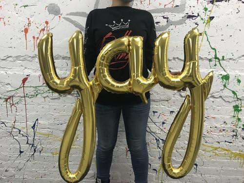 Northstar Balloons LLC Yay Gold Script -HOU 