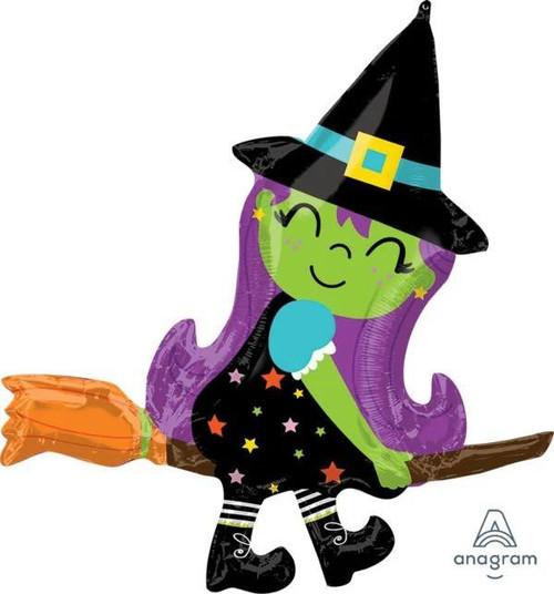 Anagram International Inc Cute Witch On Broom -HOU 