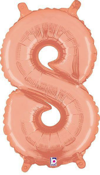 Betallic LLC 14in Rose Gold Number 8 -HOU 