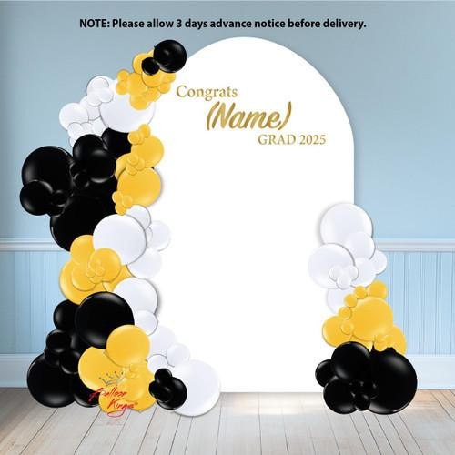 Anagram International Inc Personalized Congrats Grad Backdrop + Double-Sided Balloons -HOU 