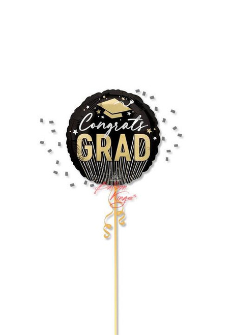stripes on stripes grad balloon houston black gold graduation delivery