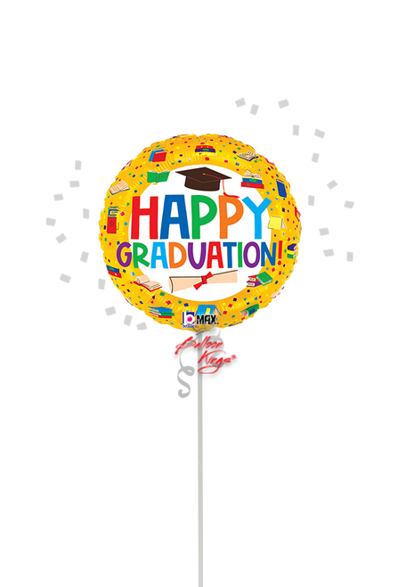 happy graduation books balloon colorful yellow nyc graduation delivery