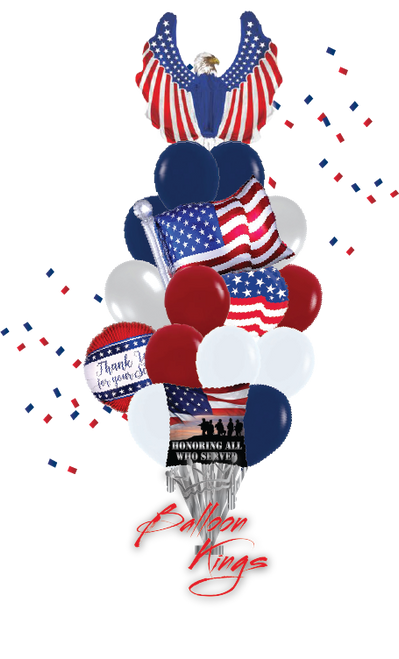 memorial day luxe bouquet dallas patriotic balloon bouquet american flag military delivery