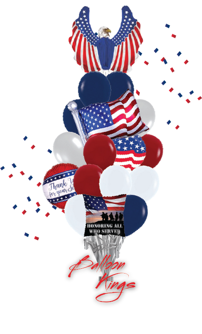 memorial day luxe bouquet houston patriotic military balloon arrangement delivery