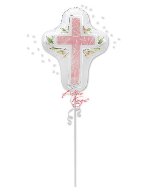 Anagram International Inc First Communion Pink Cross -HOU 