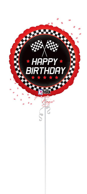 Checkered flag Happy Birthday foil balloon Dallas