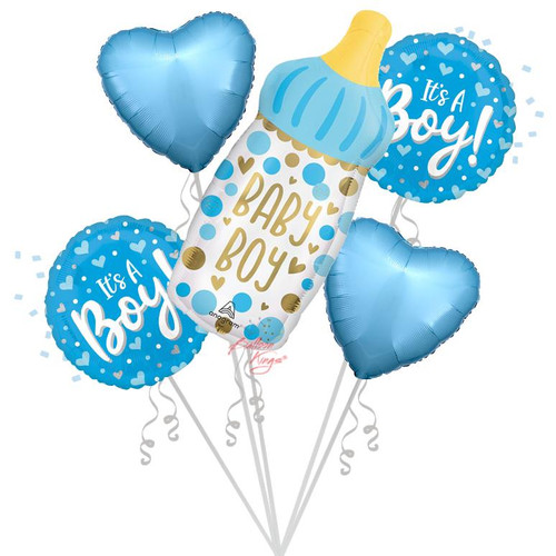 Anagram International Inc Baby Boy Bottle & Hearts Bouquet - CD 