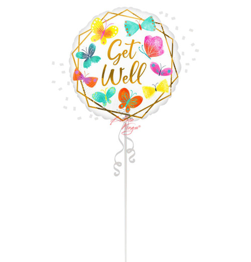 Anagram International Inc Get Well White & Gold Butterflies (D) - HOU 