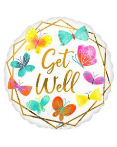 Anagram International Inc Get Well White & Gold Butterflies (D)