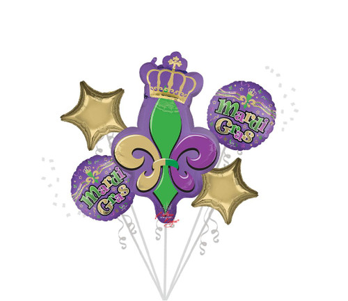 Anagram International Inc Satin Majestic Mardi Gras Fleur De Lis Bouquet -NJ 