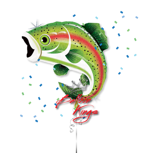 Rainbow Trout Fish Balloon 29 O-fish-ally One Gone Fishing