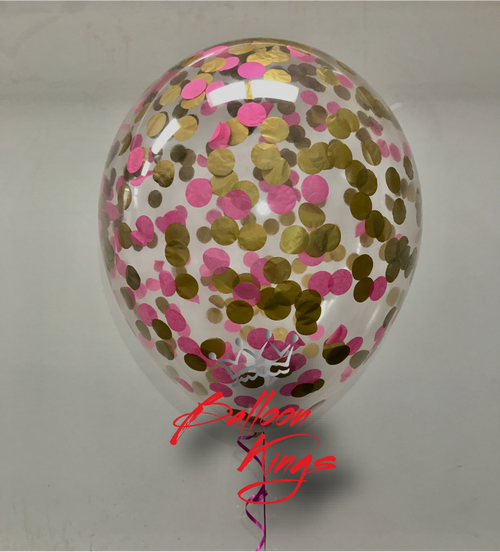 Shop 16-inch Clear Confetti Balloons at Balloon Kings. Customize with your theme colors! Perfect for birthdays, weddings, and events. These transparent latex balloons filled with colorful confetti add a festive touch to any celebration.