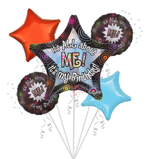 All About Me birthday balloon bouquet with star accents for NYC celebrations
