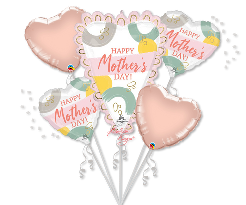 Happy Mothers Day Sketched Hearts Bouquet