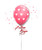 Latex rose colored balloon with printed white Big Hearts for Valentine's Day