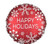 HAPPY HOLIDAYS NORDIC RED SNOWFLAKE balloon