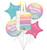 Pearlized birthday cake balloon bouquet with pastel stars for NYC birthday celebrations