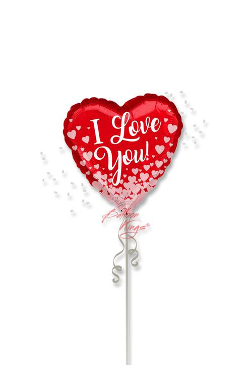 I Love You Rose Gold Hearts Foil Balloon | Balloon Delivery Dallas